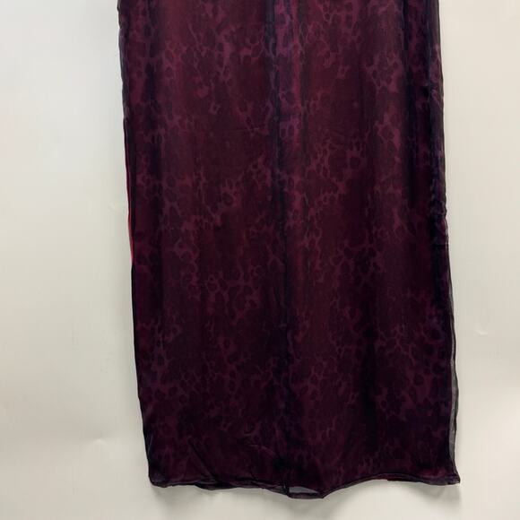 VTG Tahari 100% Silk 90s Y2K Dark Whimsygoth Animal Print Maxi Dress Sz 6 - Picture 9 of 14